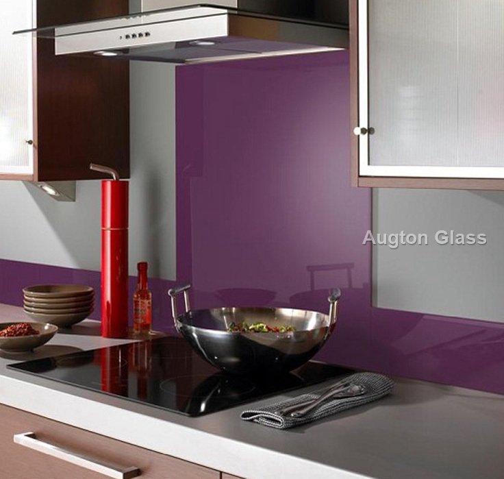 Painted glass cabinet doors: the color is on the back, so the face stays scratch-proof.