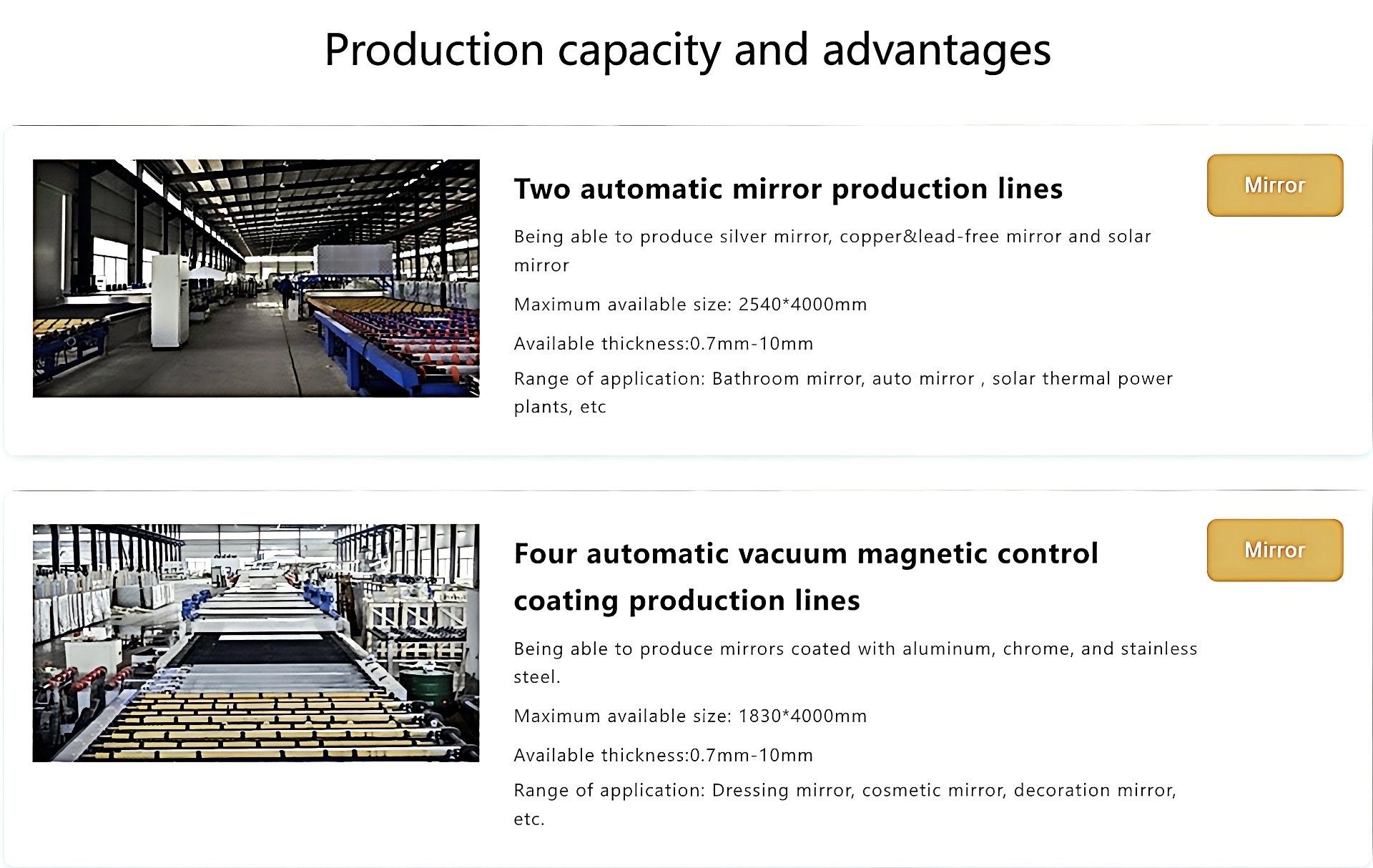 Solar Mirror - production and packaging detail 1